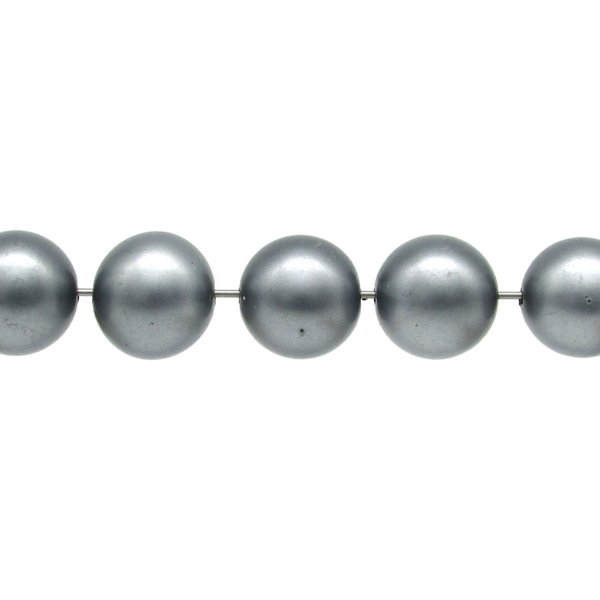 Vintage Plastic Pearls 12mm 14mm Round Gray Beads