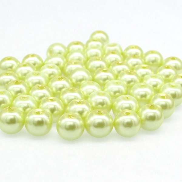 8mm Light Yellow Glass Pearls (46)