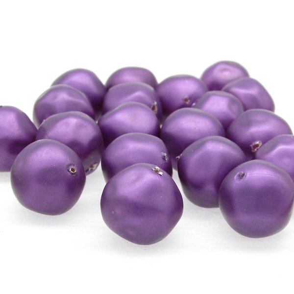 14mm Matte Purple Baroque Round Plastic Pearls (19)