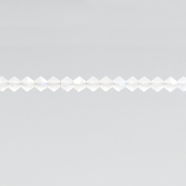 4mm Bicones, Matte Crystal AB Preciosa Machine Cut Tapered Beads