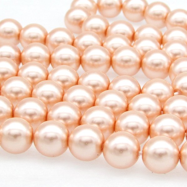 8mm Peach Preciosa Crystal Nacre Pearls (25)