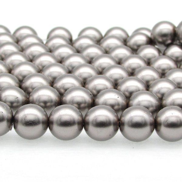 Preciosa Crystal 6mm 8mm Round Dark Gray Nacre Pearls (25)