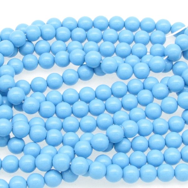 Opaque Aqua Preciosa Crystal Nacre Pearls, 6mm 8mm Round (25)