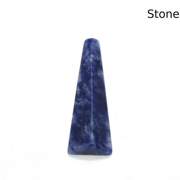 Long Tetrahedral Cabochon, Half-Drilled Triangle, 21.45ct Natural Sodalite