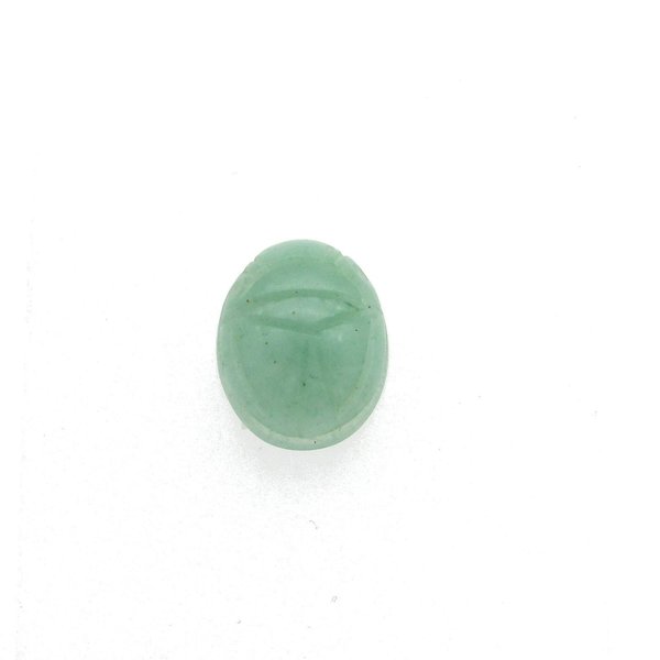Nephrite Jade Oval Cabochon, Carved Scarab 16x12x5.3mm 6.9ct