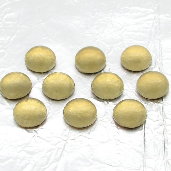 10mm Round Cabochons, Vintage Foiled Light Topaz Glass Gems