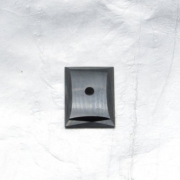 Hematite 18x13mm Rectangle Cabochon with Center Hole