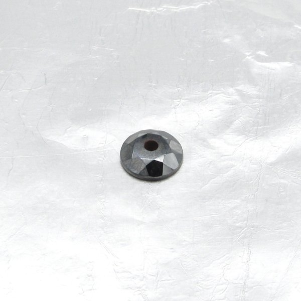Hematite 11mm Round Faceted Cabochons with Center Hole
