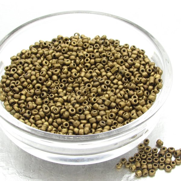11/0 Seed Beads, Opaque Matte Bronze
