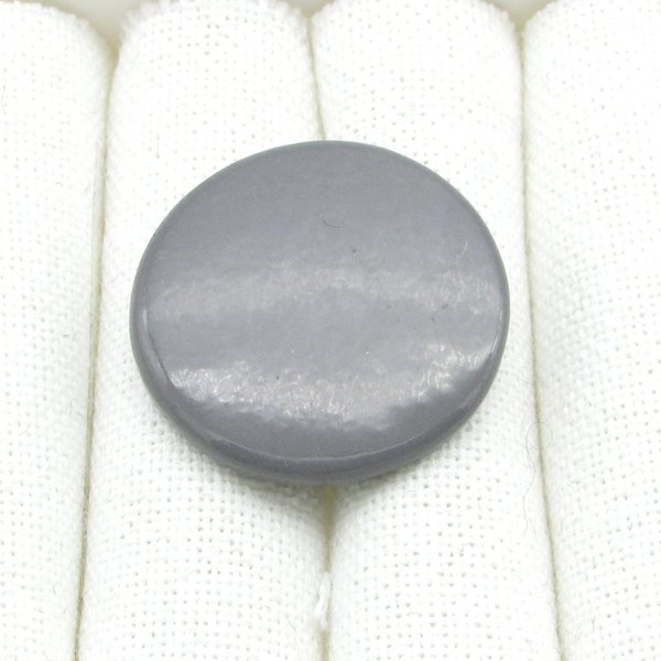 Vintage 32.5mm Porcelain Cabochon, Low Dome Opaque Gray Glazed Ceramic Blank