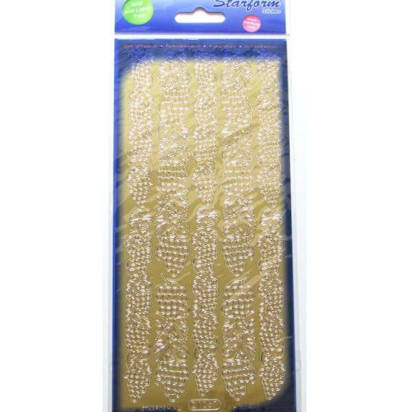 Grape Cluster Outline Stickers, Gold and Silver Metallic Set of 2 Starform 1067