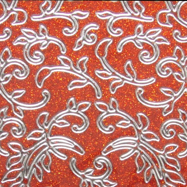 Orange Vine Glitter Stickers, Starform 1283 9x4" Peel-Off Decal Sheet