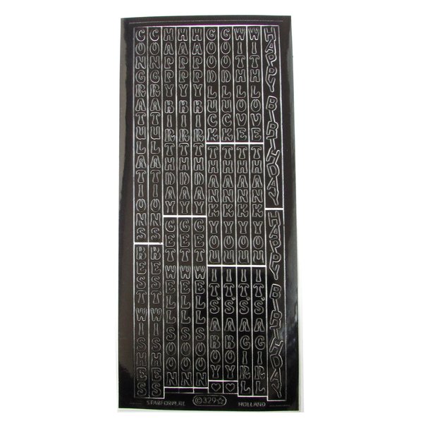 Vertical Text Stickers 9" x 4" Peel-Off Sheets, Set of 2