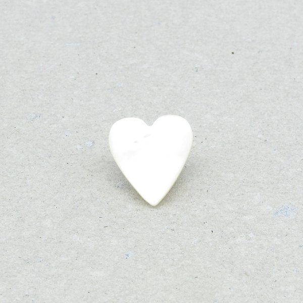16x14mm Flat Heart Cabochon, Mother of Pearl