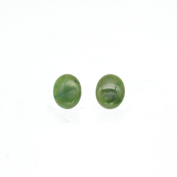 Nephrite Jade Oval Cabochon, Domed Oval 10x8mm Flat Back Stone