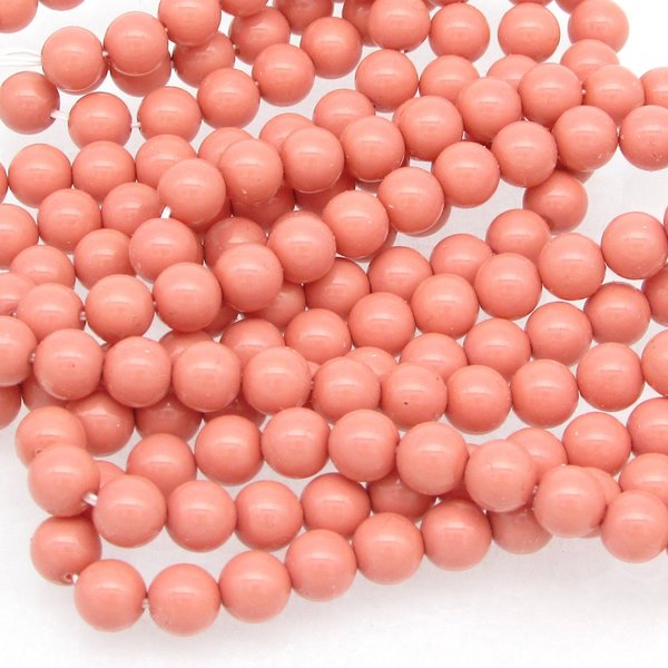 Preciosa Crystal Salmon Rose Nacre Pearls, 6mm 8mm Round Maxima (25)