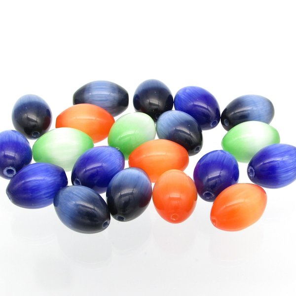 Cat's Eye Fiber Optic Glass Bead Mix