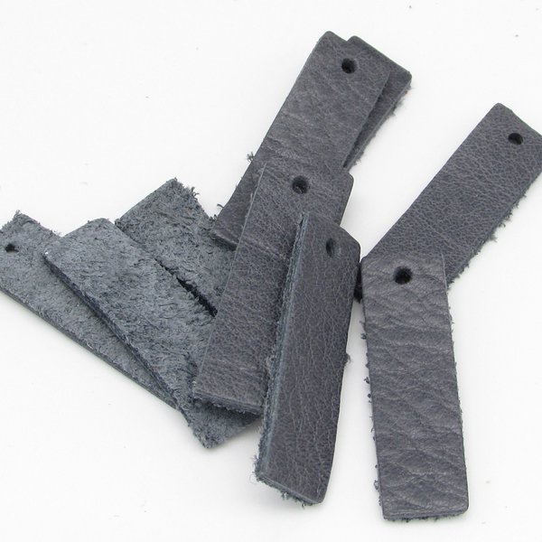 Rectangular Die Cut Pendants, 1.4 Inch Upcycled Leather Blanks