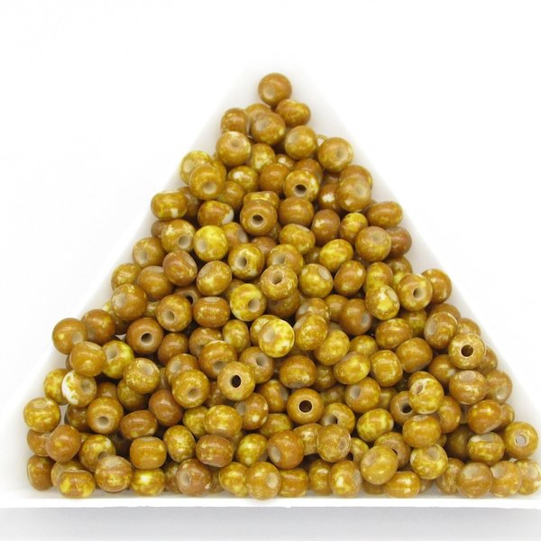 6/0 Seed Beads Opaque Brown Travertine