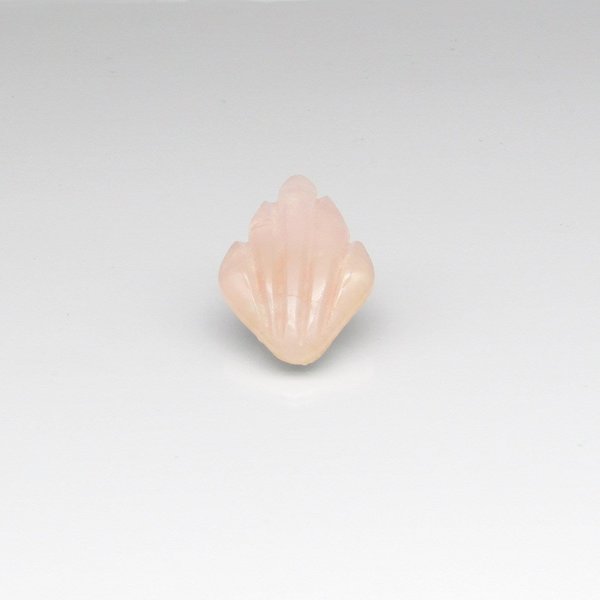 Rose Quartz Cabochon, Vintage Art Deco Shield