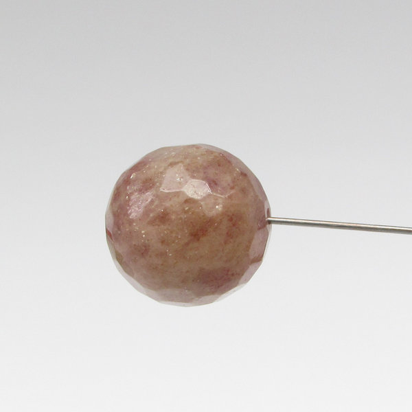 18mm Faceted Spheres, Half Drilled Mauve Quartz Beads