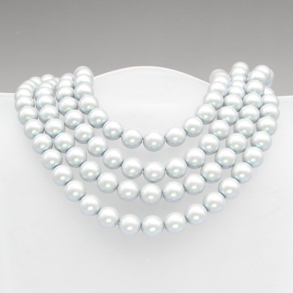 Pearlescent Grey Preciosa Crystal Nacre Pearls, 6mm 8mm Rounds