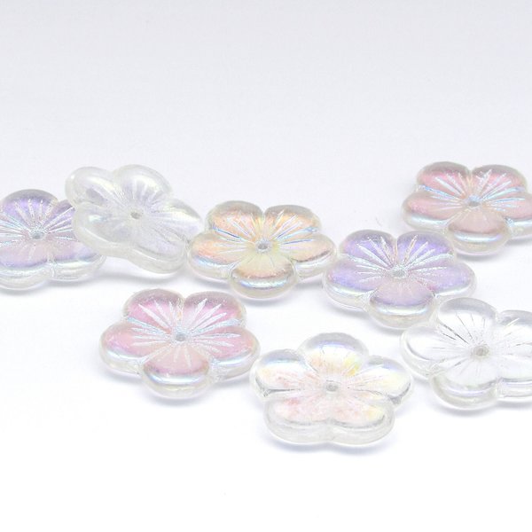 19mm Round Hibiscus Flower Beads Crystal AB Mixed Lot (8)