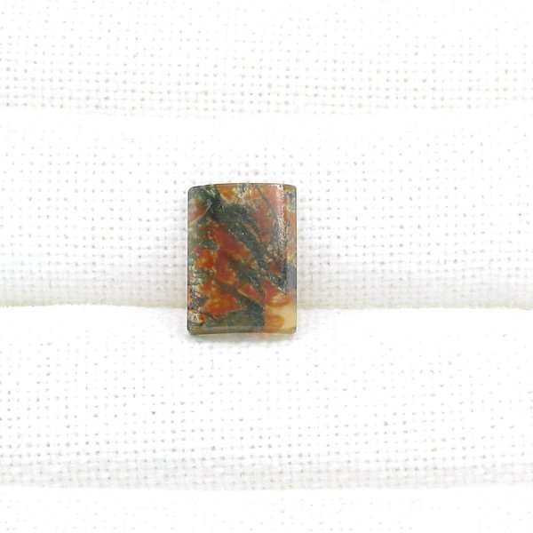 Moss Agate Cabochon,  Curved Rectangle 14.5x10.5mm
