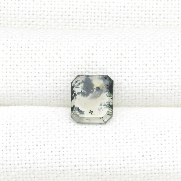12.3mm Flat Octagon, Moss Agate Cabochon