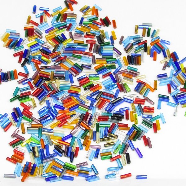 Rainbow Bugle Bead Mix, Size 3 Tubes