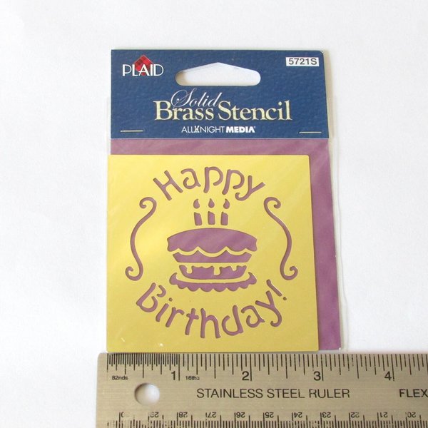 Birthday Brass Embossing Stencils