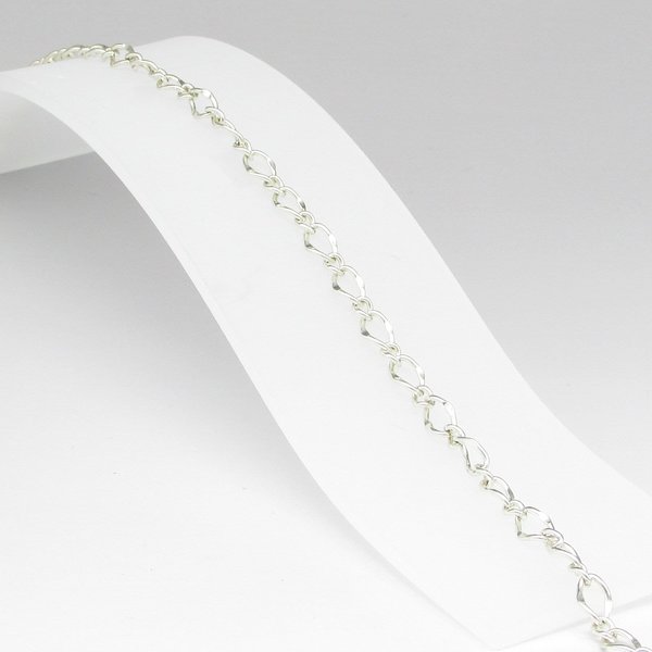 Silver Plated 5.5mm Figaro Chain 20" to 36" Unfinished Lengths