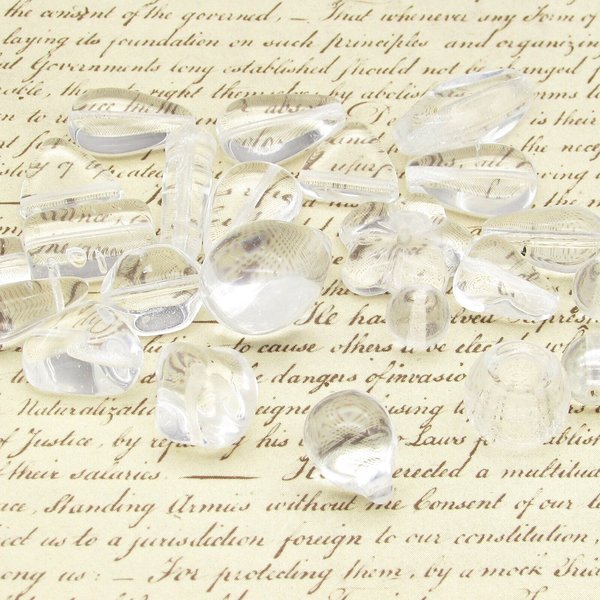 Clear Glass Bead Mix, Vintage Czech Pressed Glass