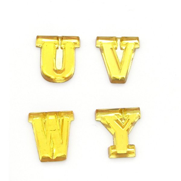 Vintage Letter Cabochon, 14.5mm Foiled Glass Initial