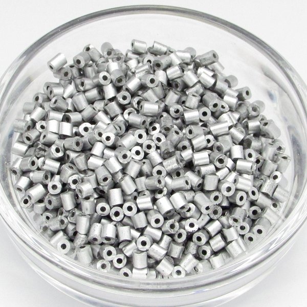Size 1 Bugle Beads, Matte Aluminum Silver