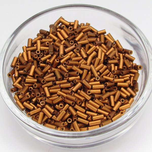 Size 2 Bugle Beads, Matte Copper