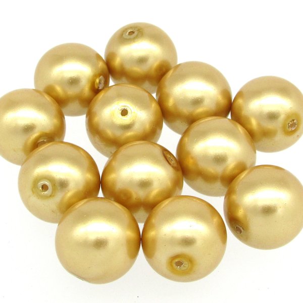 16mm Round Czech Glass Faux Pearls, Choice of Color