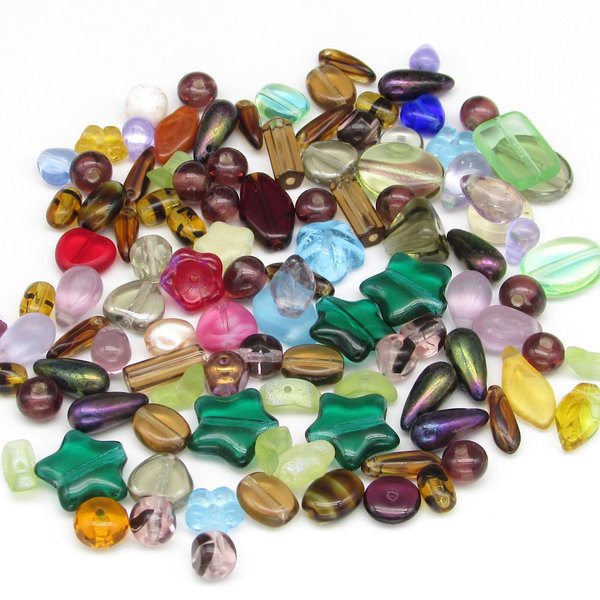 Czech Pressed Glass Bead Mix, 1oz Assorted Small Spacers
