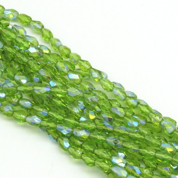 Olivine AB 7x5mm Teardrop Beads
