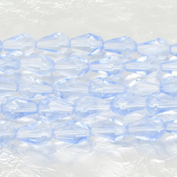11x6.5mm Faceted Teardrops, Light Sapphire (35)