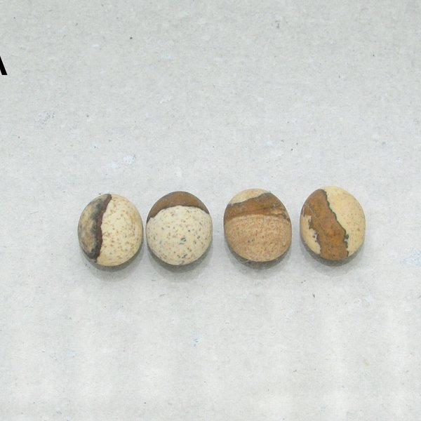 Matte Picture Jasper Ovals, 10x8mm Cabochons (4)