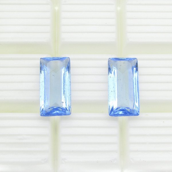 19x9.5mm Rectangular Rhinestone Chatons, Unfoiled Sapphire Glass Gems (2)