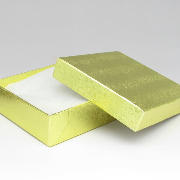 3.5" Square Gift Boxes with Gold Foil with Removable Lid and Padding (10)