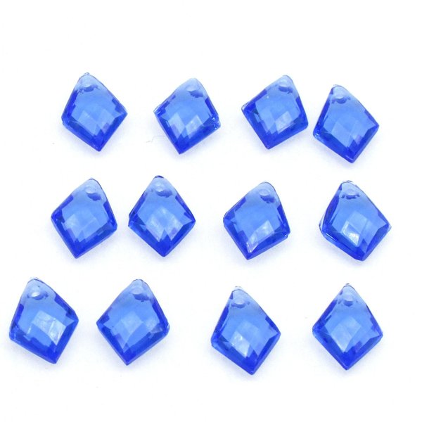9x7mm Sapphire Kite Briolettes, Faceted Czech Glass Beads