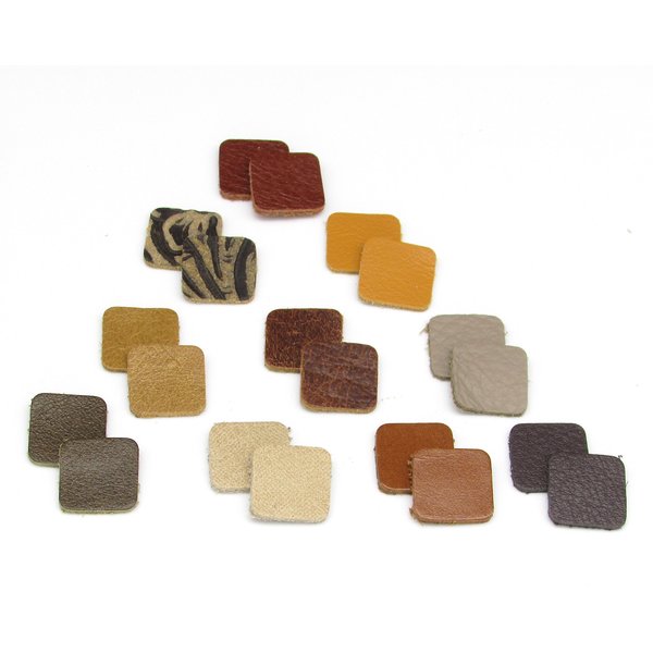 Tiny Leather Squares, 8mm 13mm Die Cut Embellishment for Making Stud Earrings