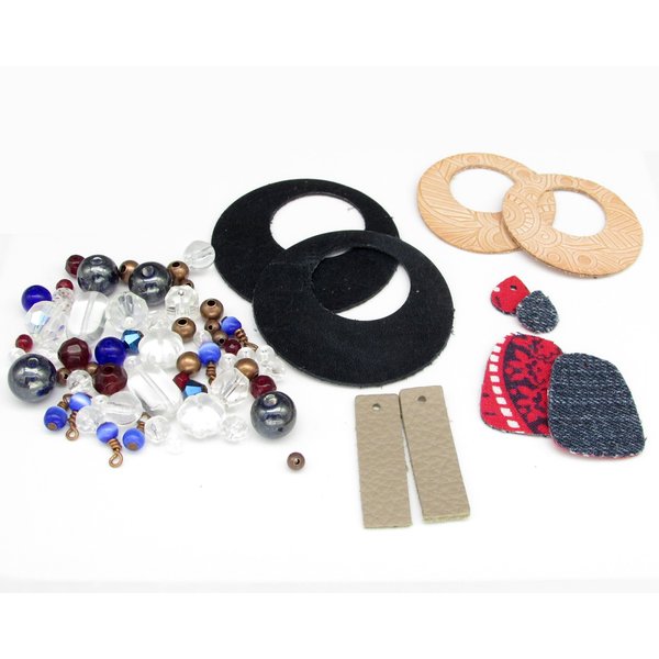 DIY Beading Kit for Making Wearable Projects, 60 pc Beads and Die Cuts