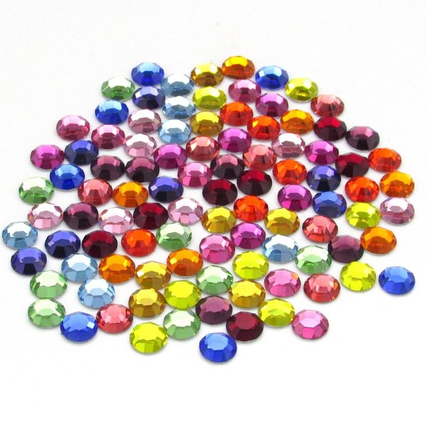 Rhinestone Flat Back Mix 30ss Machine Cut Non-Hotfix Preciosa Crystal VIVA12 Chaton Roses, 100pc