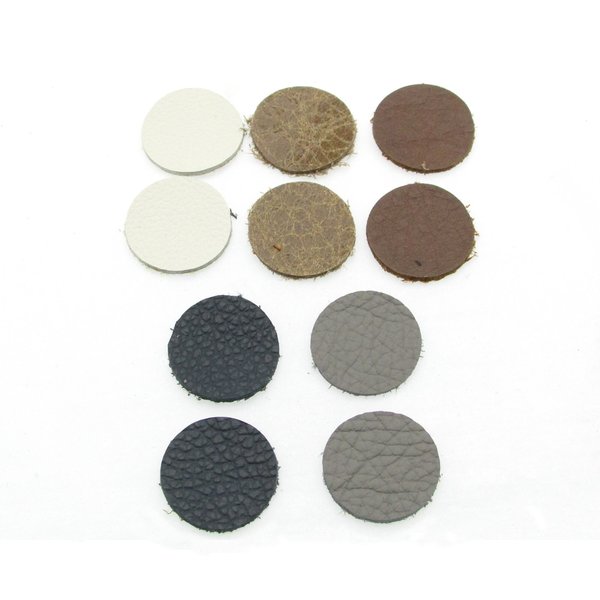 Medium Circle Die Cuts, 0.75 Inch Upcycled Leather Shapes for Mixed Media Art (10 pairs)
