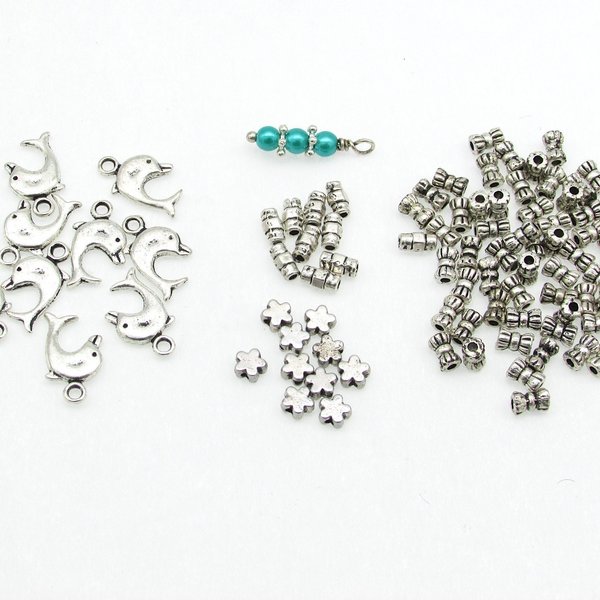 Silver Plated Spacers and Charms, 88pc Mixed Lot