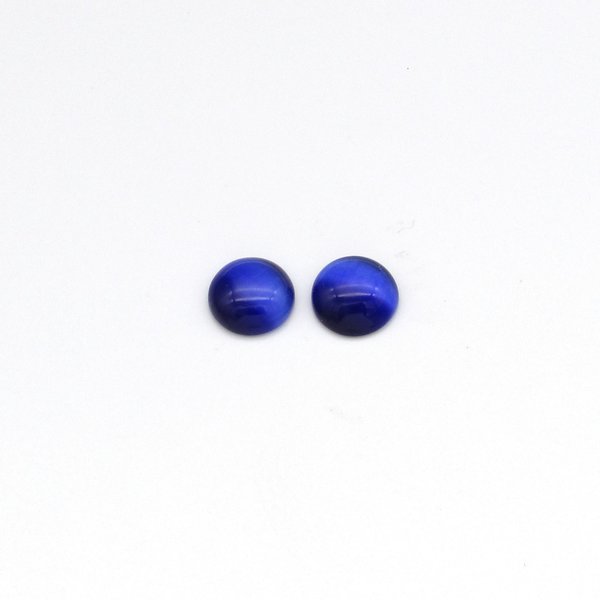10mm Round Cabochons, Fiber Optic Cat's Eye Glass Stones